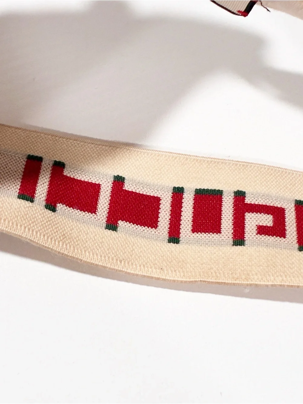 Gucci Web Logo Headband Terry Cloth Stretch Red Stripe